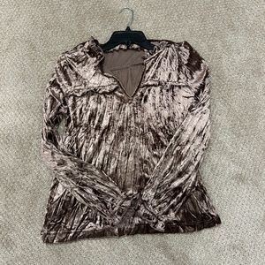 Womens crushed velvet brown top